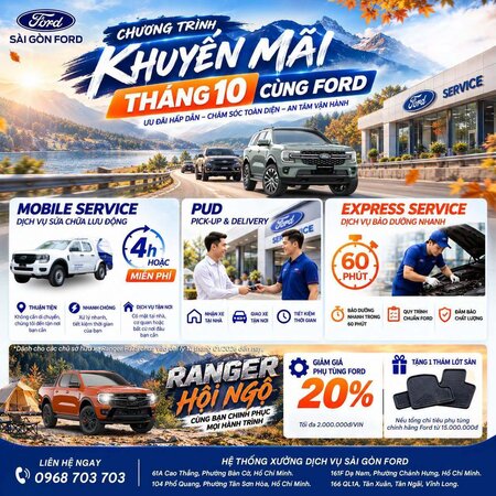 Dịch Vụ - CHƯƠNG TRÌNH KHUYẾN MÃI THÁNG 10 CÙNG SÀI GÒN FORD