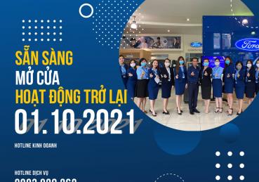 SÀI GÒN FORD THÔNG BÁO VỀ VIỆC CHÍNH THỨC HOẠT ĐỘNG TRỞ LẠI NGÀY 01.10.2021